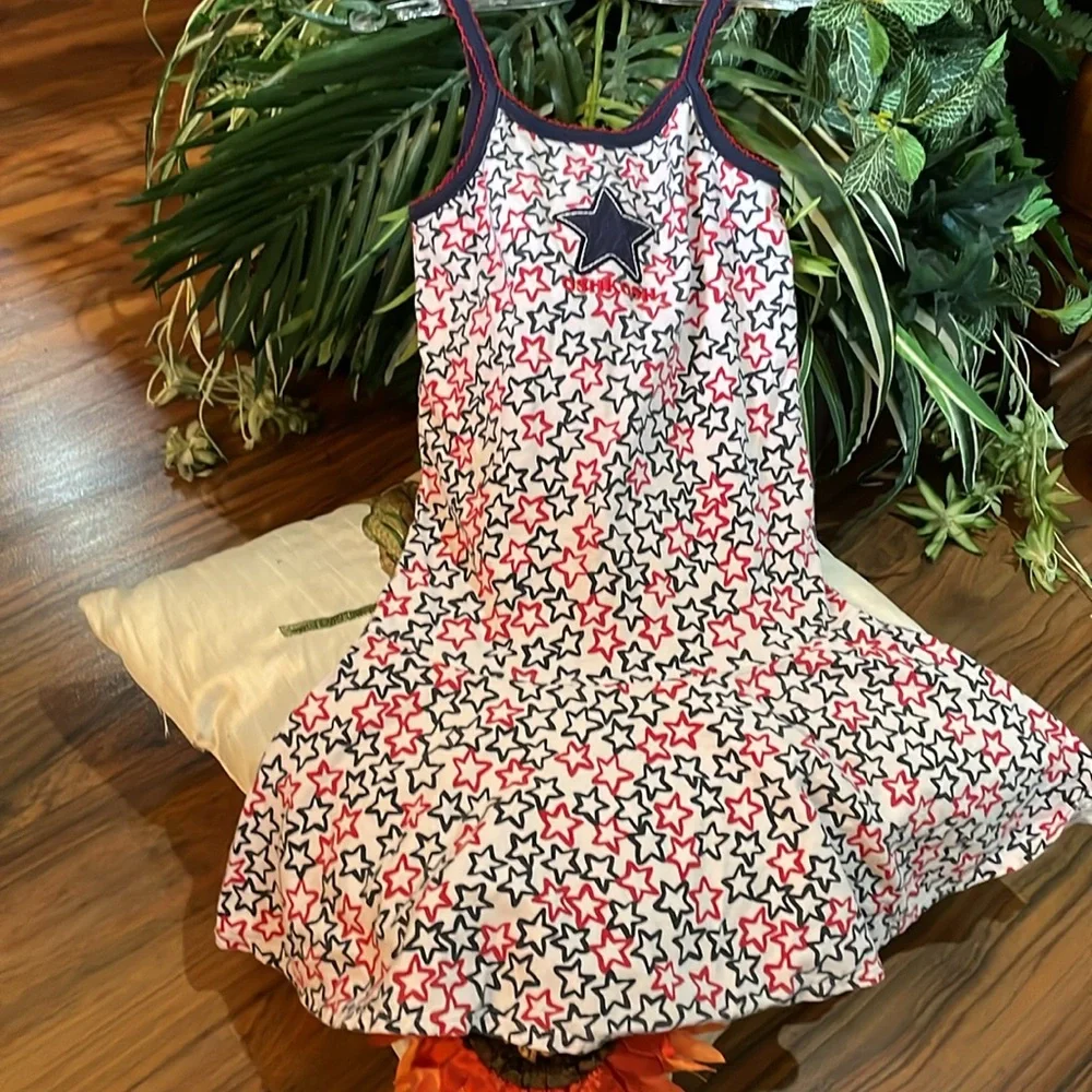 ❤️ OSHKOSH B'gosh for girls strappy sundress 🤍Size 6X 💙 Red white and blue NEW